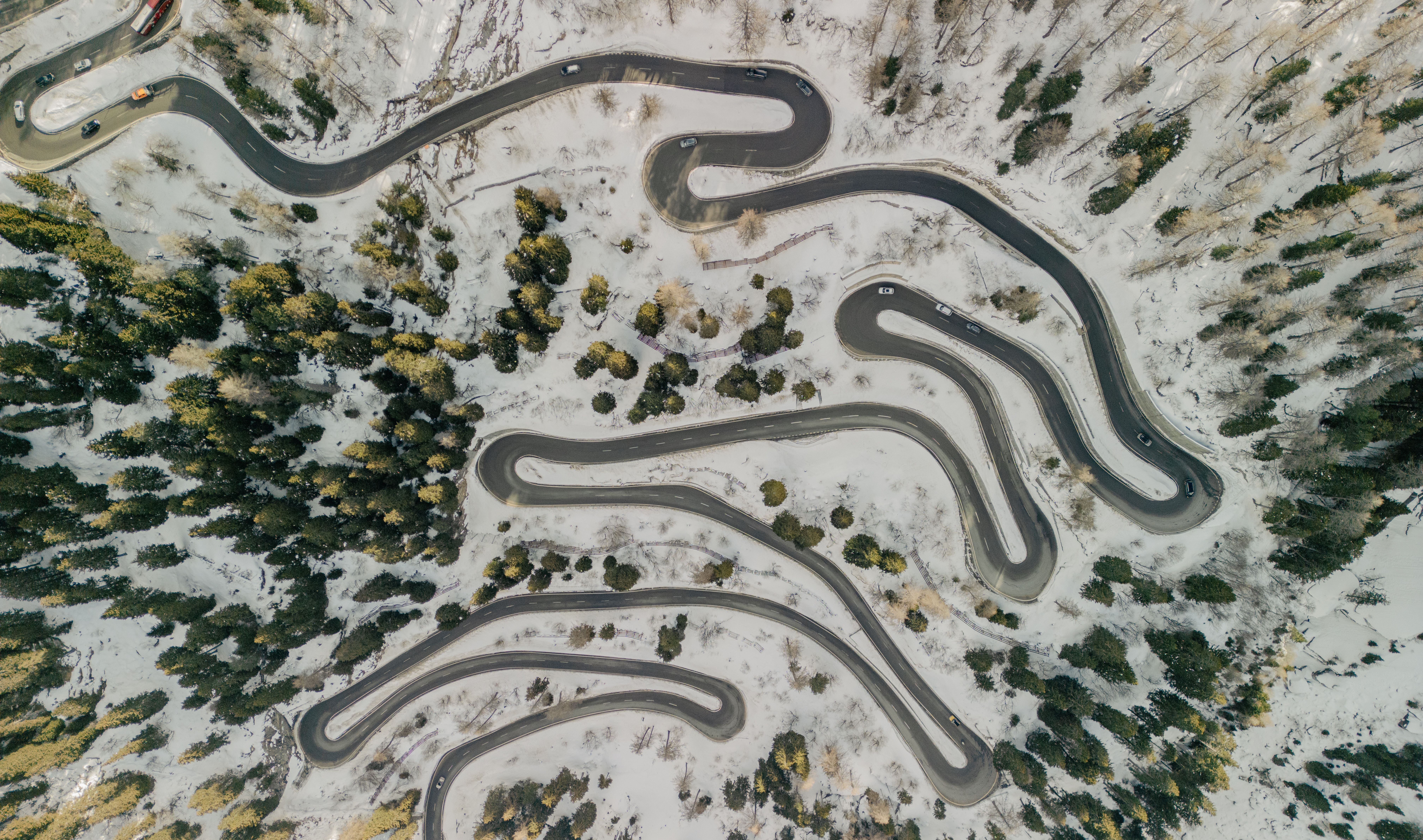 Aerial Photo of Winding Road · Free Stock Photo