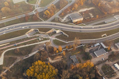 Aerial View Of Flyover And Highways
