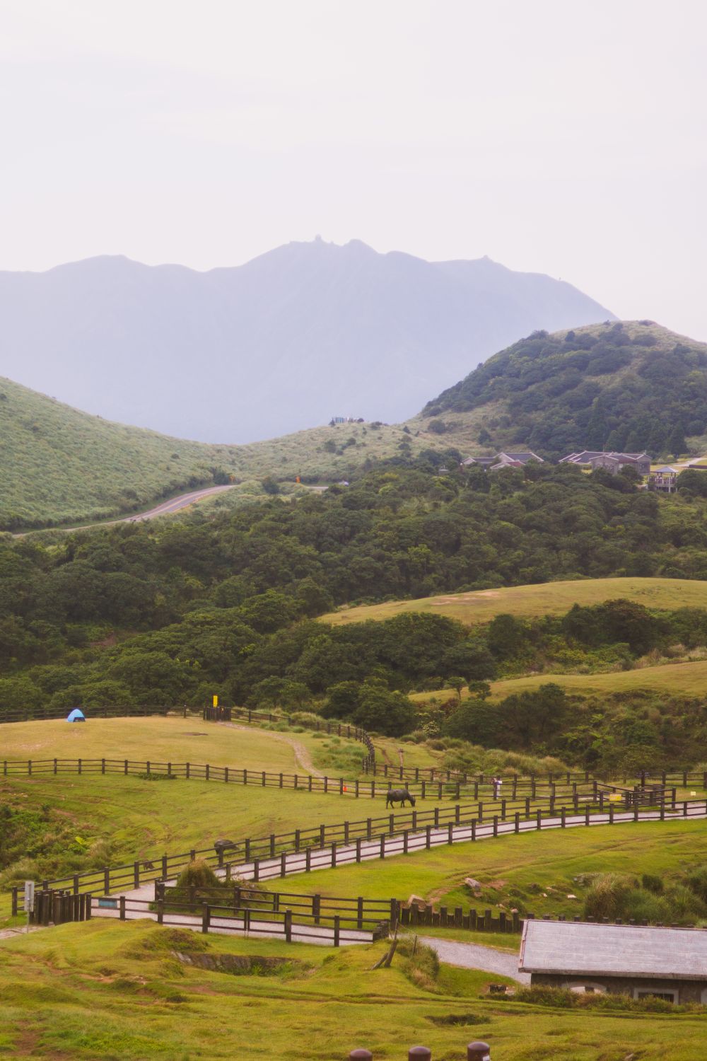 Lush Green Landscape with Rolling Hills and Onlookers · Free Stock Photo