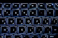 Black and Blue Backlit Computer Keyboard