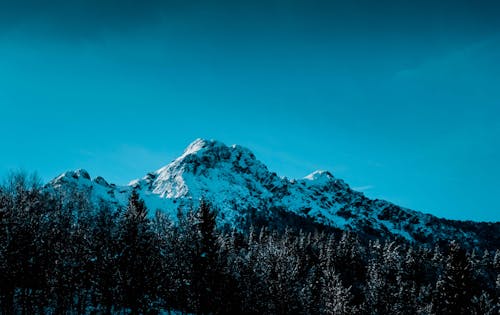 Montanha Com Pico De Neve