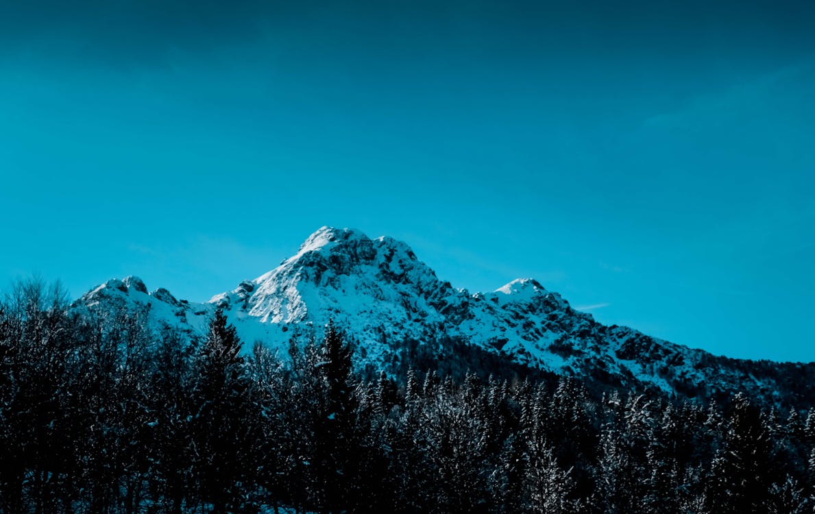 Montanha Com Pico De Neve