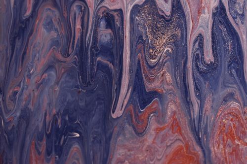 Free Dynamic abstract painting with swirling colors and glitter highlights, perfect for modern decor. Stock Photo