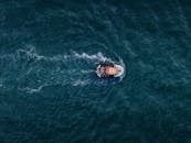 Aerial View of Fishing Boat in Sidmouth Waters