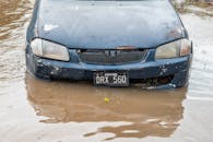 Flooded Car in Buenos Aires Suburban Flood