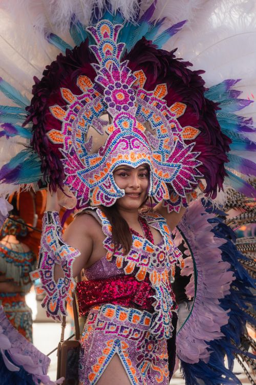 Free Colorful traditional attire worn during a cultural festival in Pachuca de Soto, capturing vibrant Mexican heritage. Stock Photo