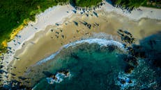 Aerial View of Scenic Llanes Beach in Spain