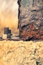 Close-up of Rusted Metal and Bolts Outdoors