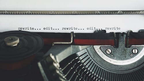 Free Rewrite Edit Text on a Typewriter Stock Photo