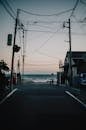 Quiet Kamakura Street Leading to the Sea at Twilight