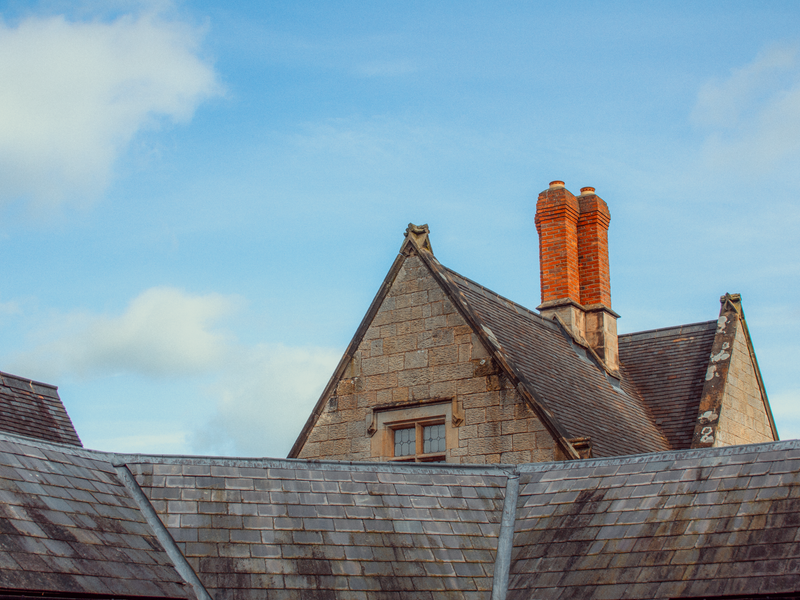 Chimney flashing on a slate roof in Cork