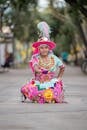 Colorful Traditional Dance Costume Portrait