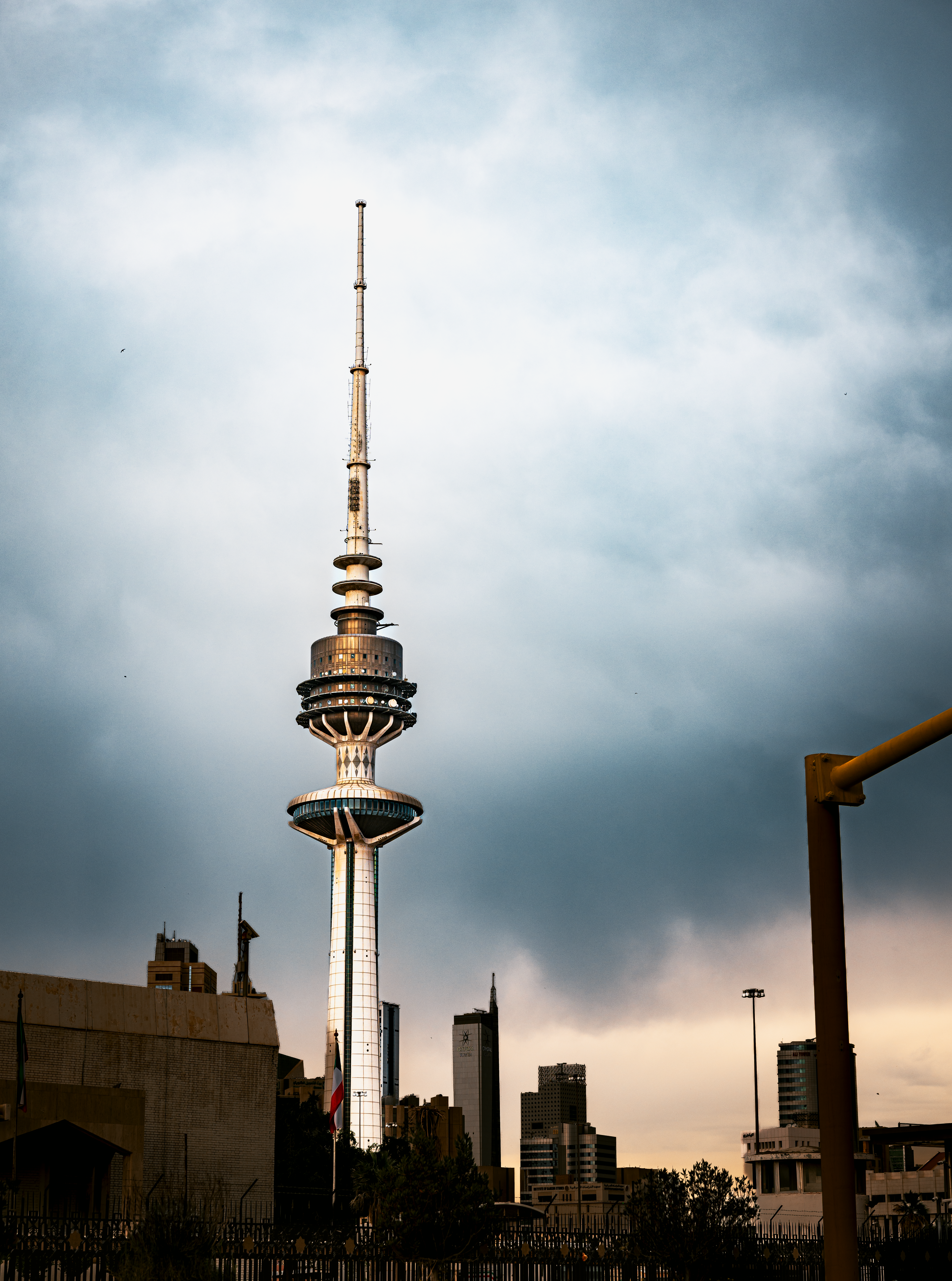 Kuwait City's Iconic Liberation Tower at Dusk · Free Stock Photo