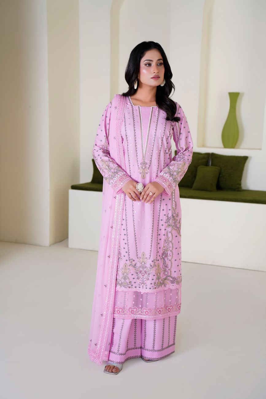 Pink Embroidered Traditional Dress