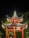 Traditional Illuminated Chinese Pavilion at Night
