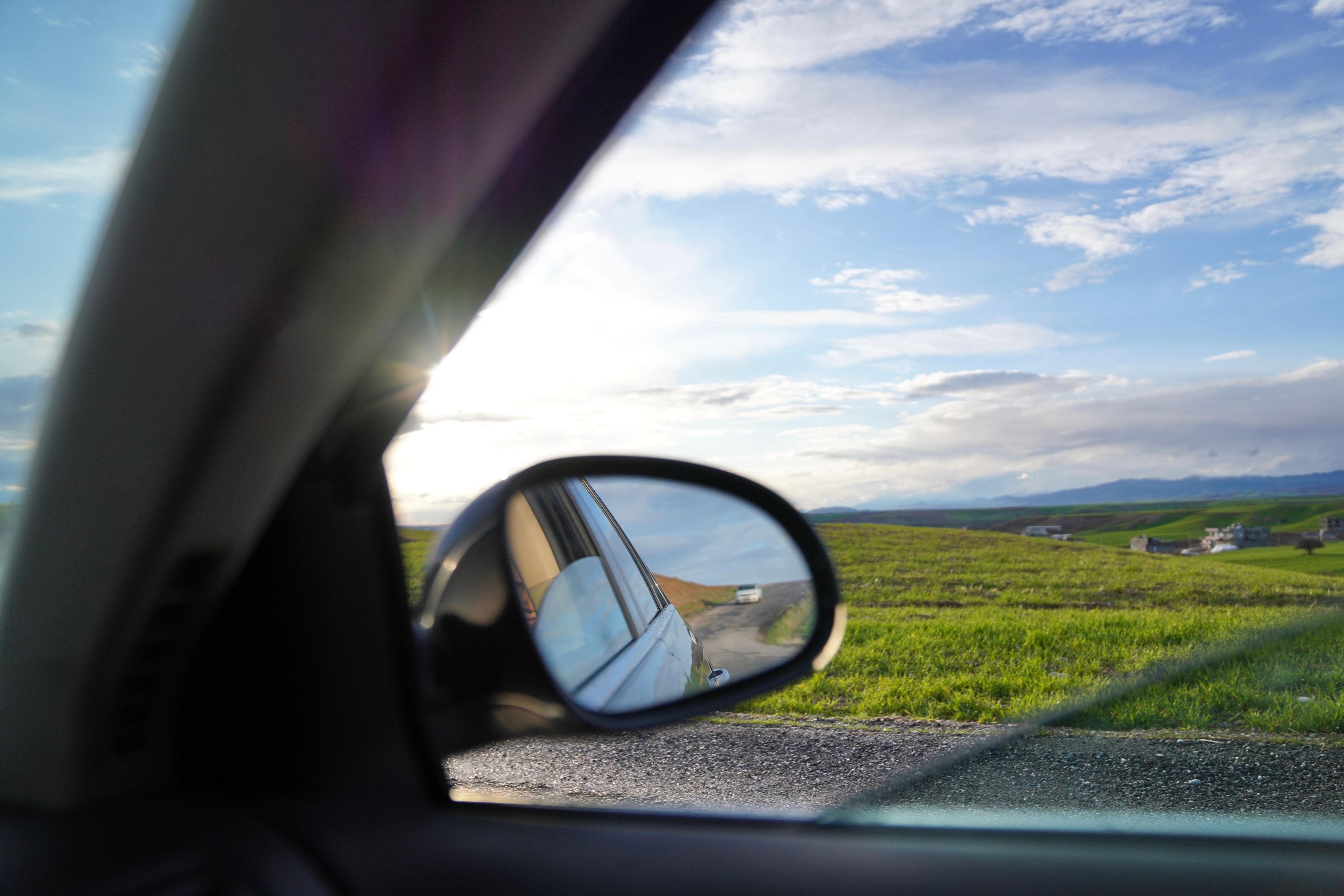 A chauffeur-driven journey at dusk