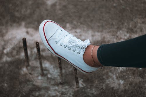 White Shoes in Close Up Photography