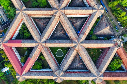 抽象的な建築航空写真