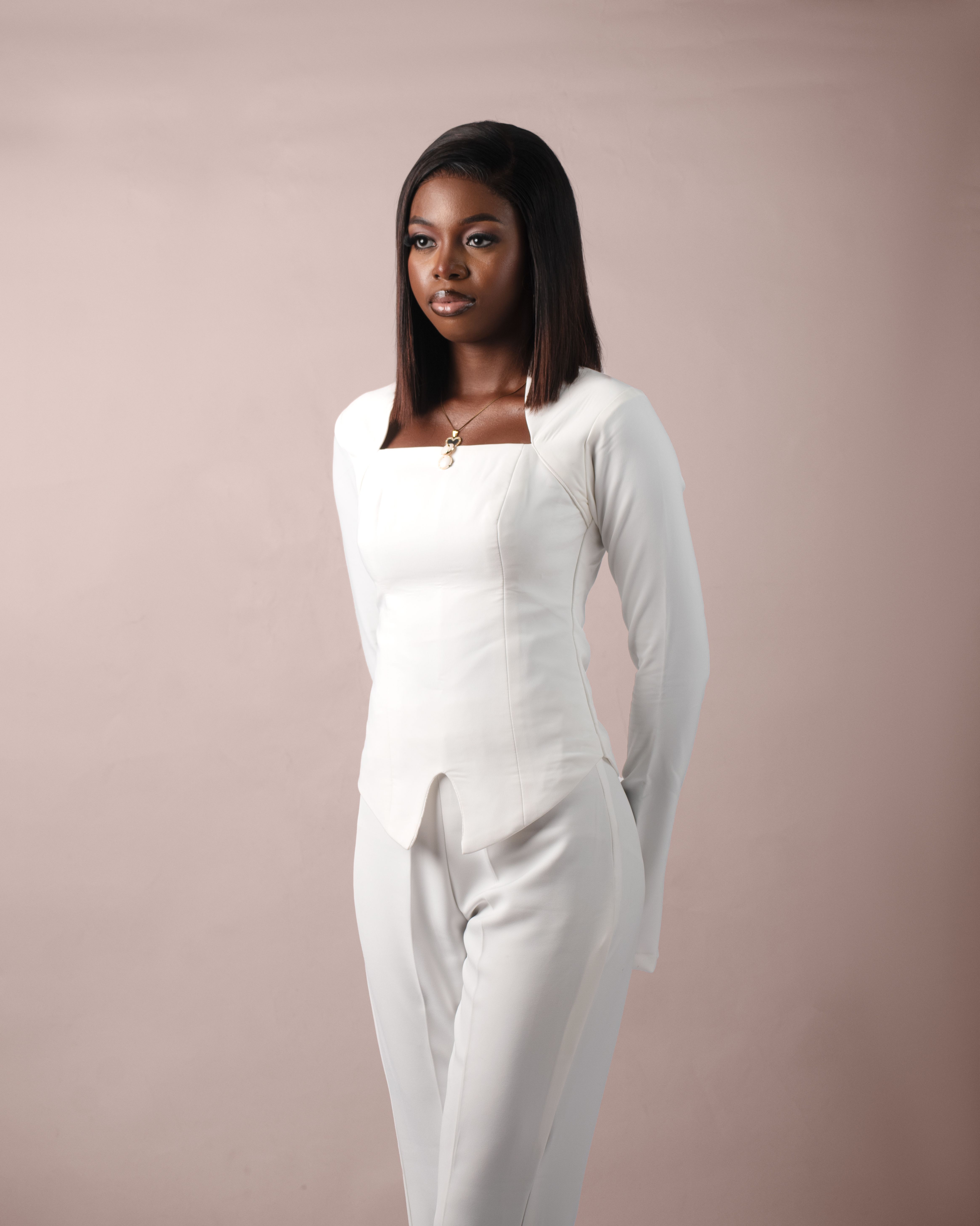 Elegant Woman in White Outfit Portrait · Free Stock Photo