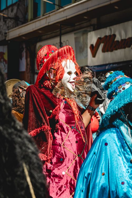 Free Vibrant and festive carnival parade scene in Pachuca de Soto, Mexico, with colorful costumes and joyful celebration. Stock Photo