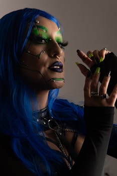 Free stock photo of artistic makeup, beautiful makeup, black boots