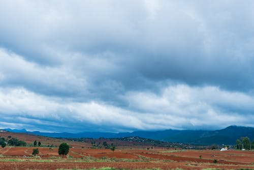 Darmowe zdjęcie z galerii z błękitne niebo, chmury, pole