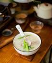 Delicious Asian Congee Breakfast with Tea Set