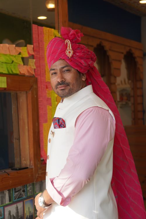 Man in Traditional Indian Attire and Pink Turban · Free Stock Photo