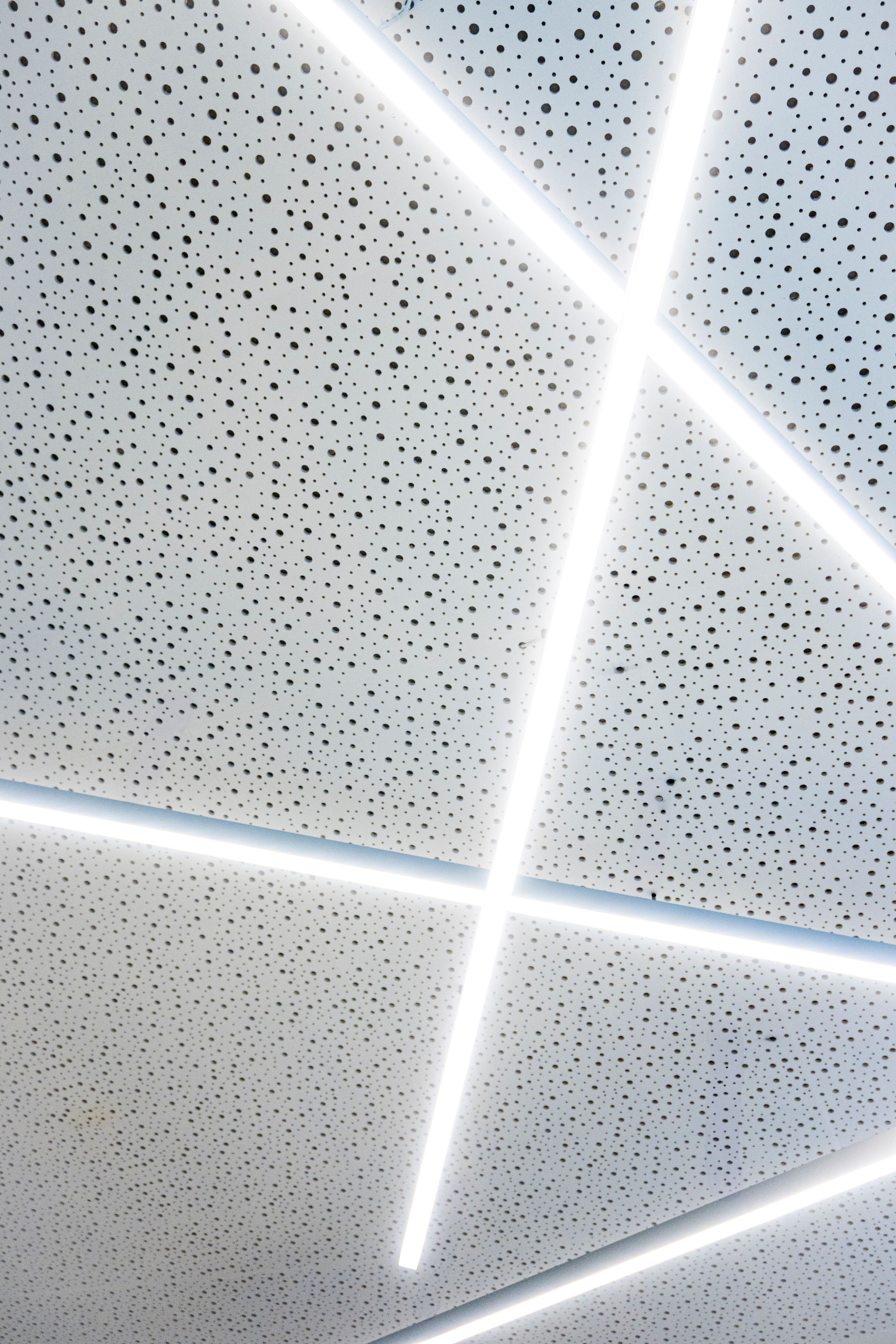 Modern Geometric Ceiling Design with LED Lights · Free Stock Photo