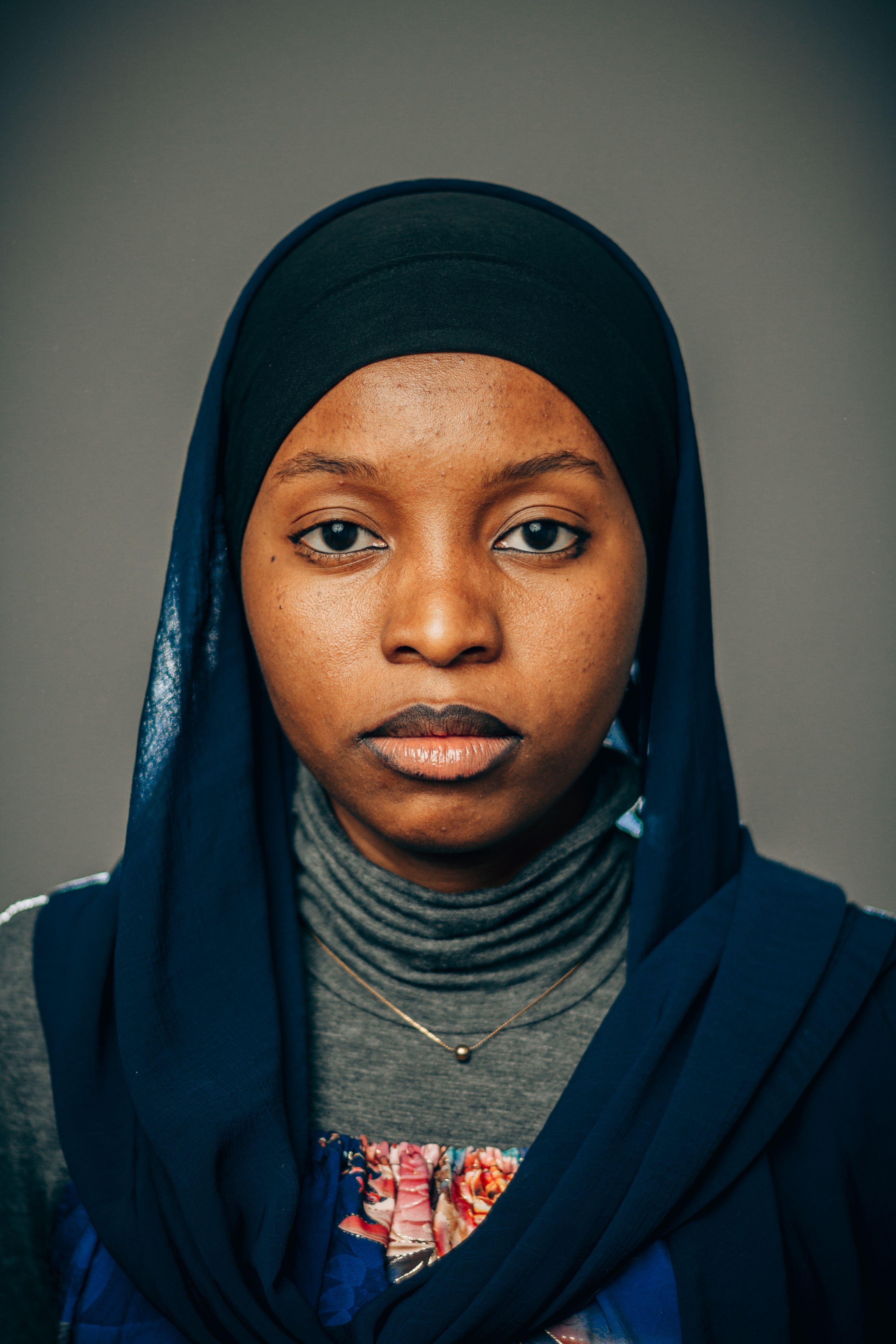 Portrait of Woman in Blue Hijab · Free Stock Photo