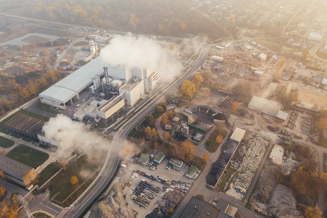 Kostnadsfri bild av ånga, antenn, byggnader