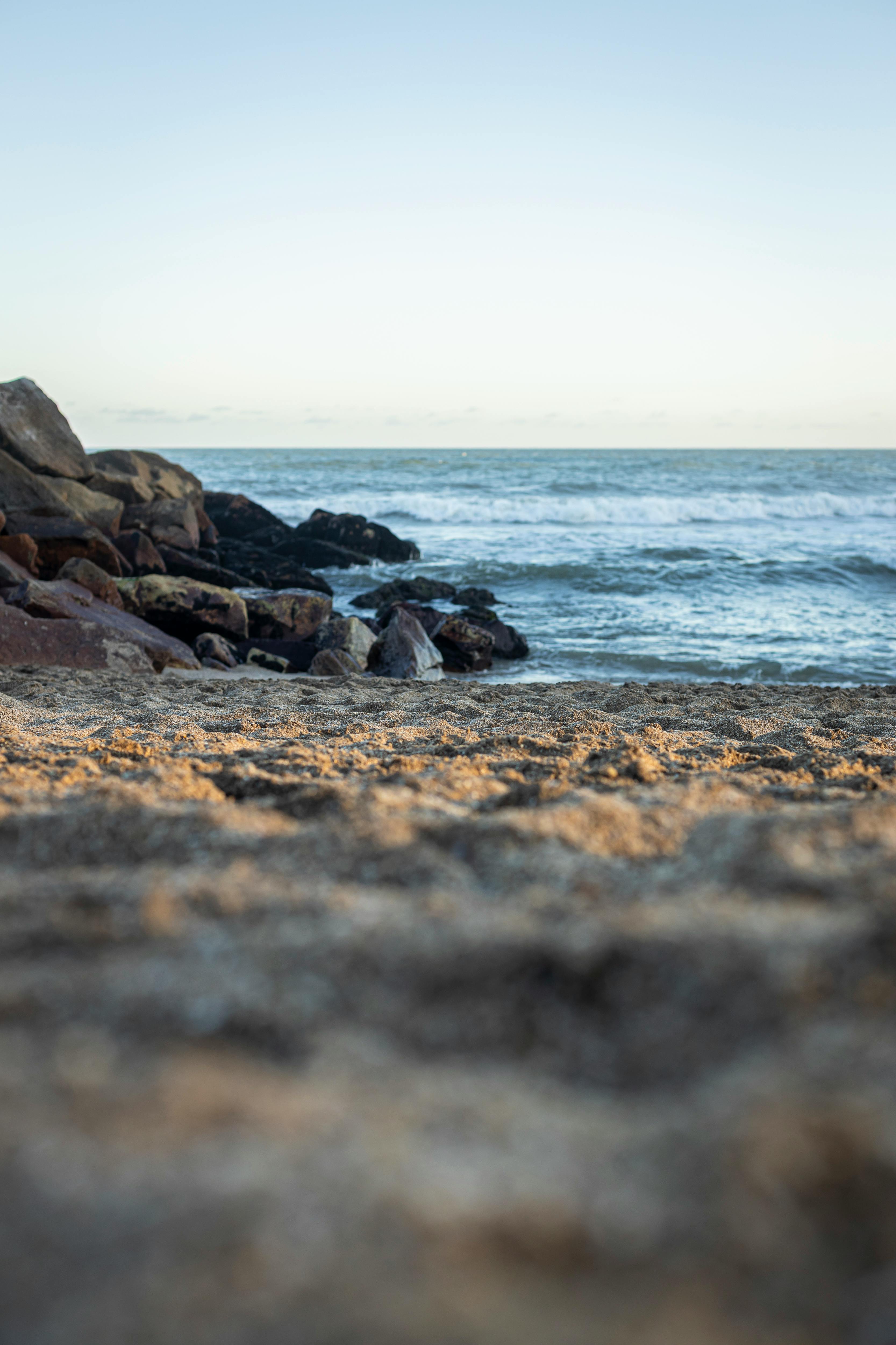 Free Tranquil beach scene in Miramar, Buenos Aires. Perfect for nature enthusiasts. Stock Photo