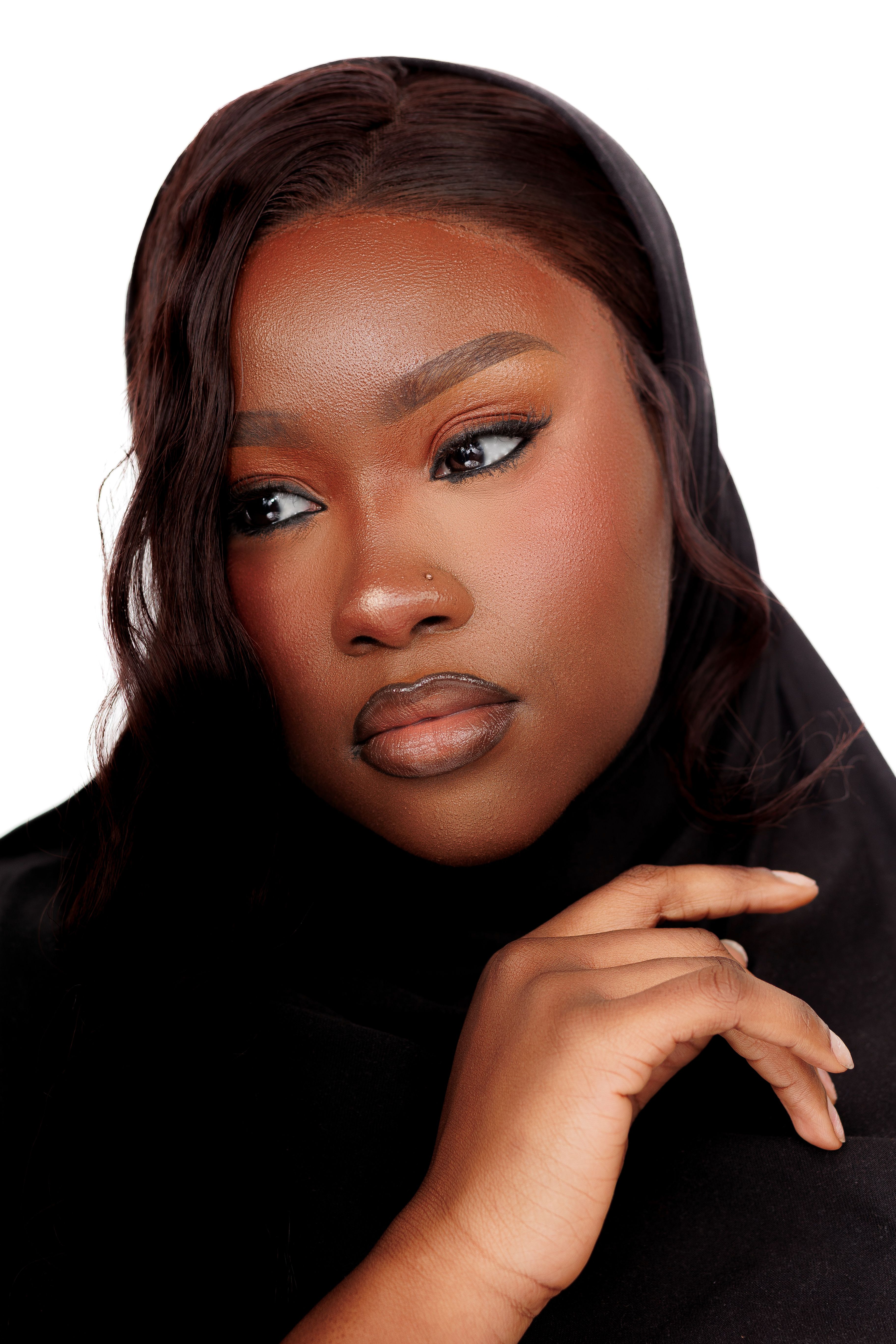 Elegant Portrait of a Woman in Black Hijab · Free Stock Photo