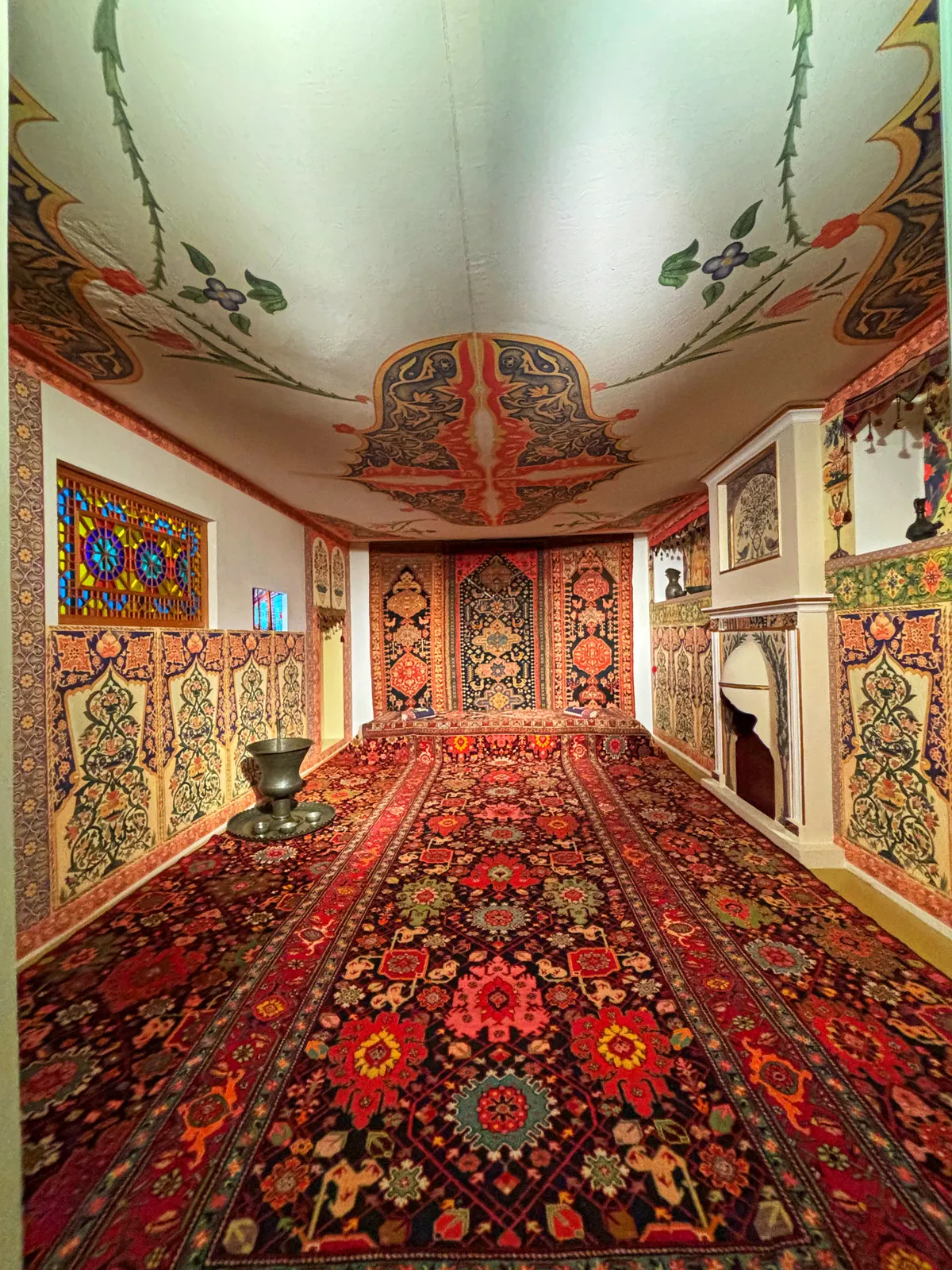 Ornate colourful rug in a luxury interior