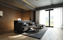 Modern Cozy Living Room with Scenic View