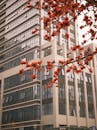 Modern Building with Red Blossoms in Guangdong