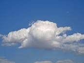 Fluffy Cumulus Cloud in Blue Sky