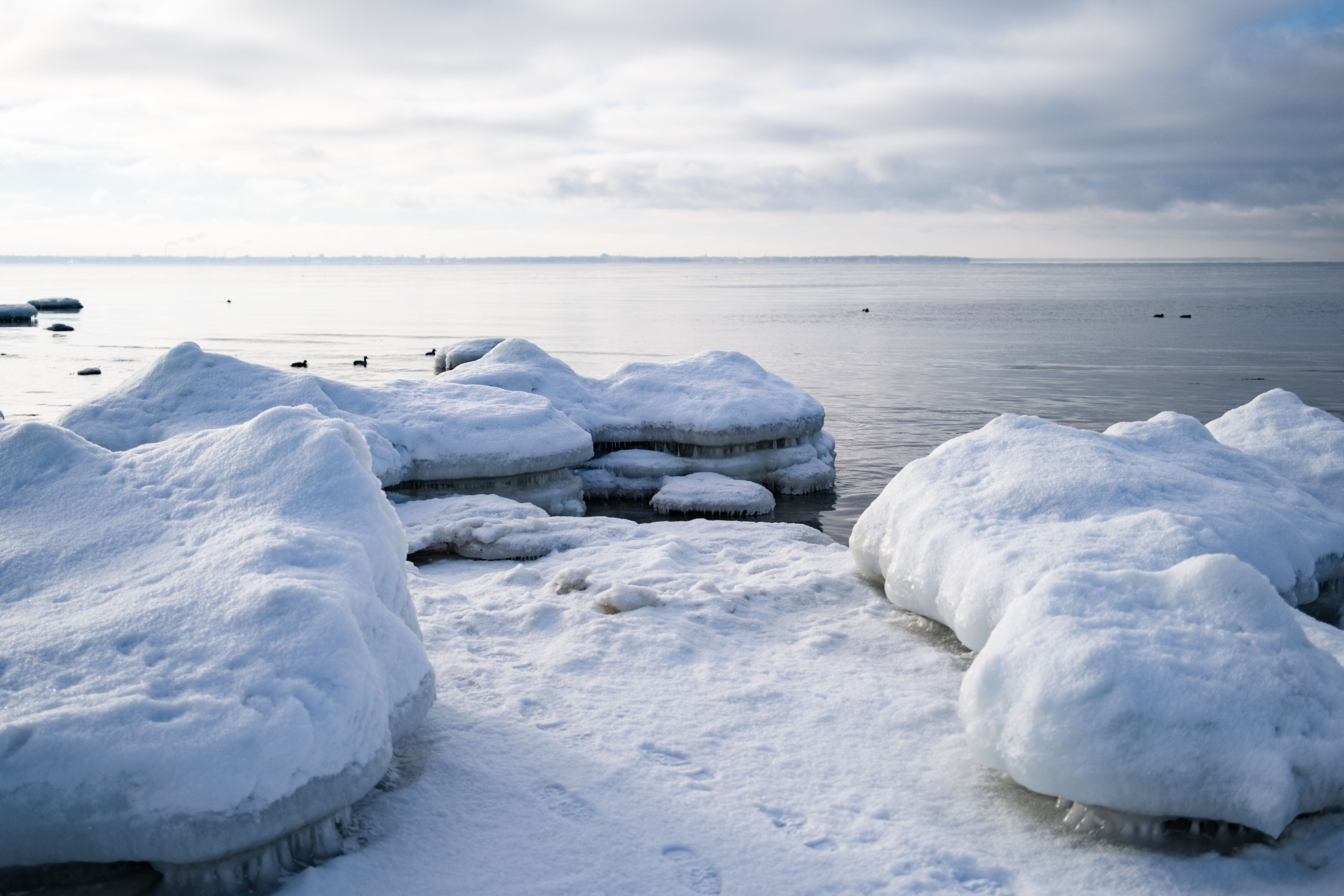 Snowy Ice Formations on Estonian Coastline · Free Stock Photo