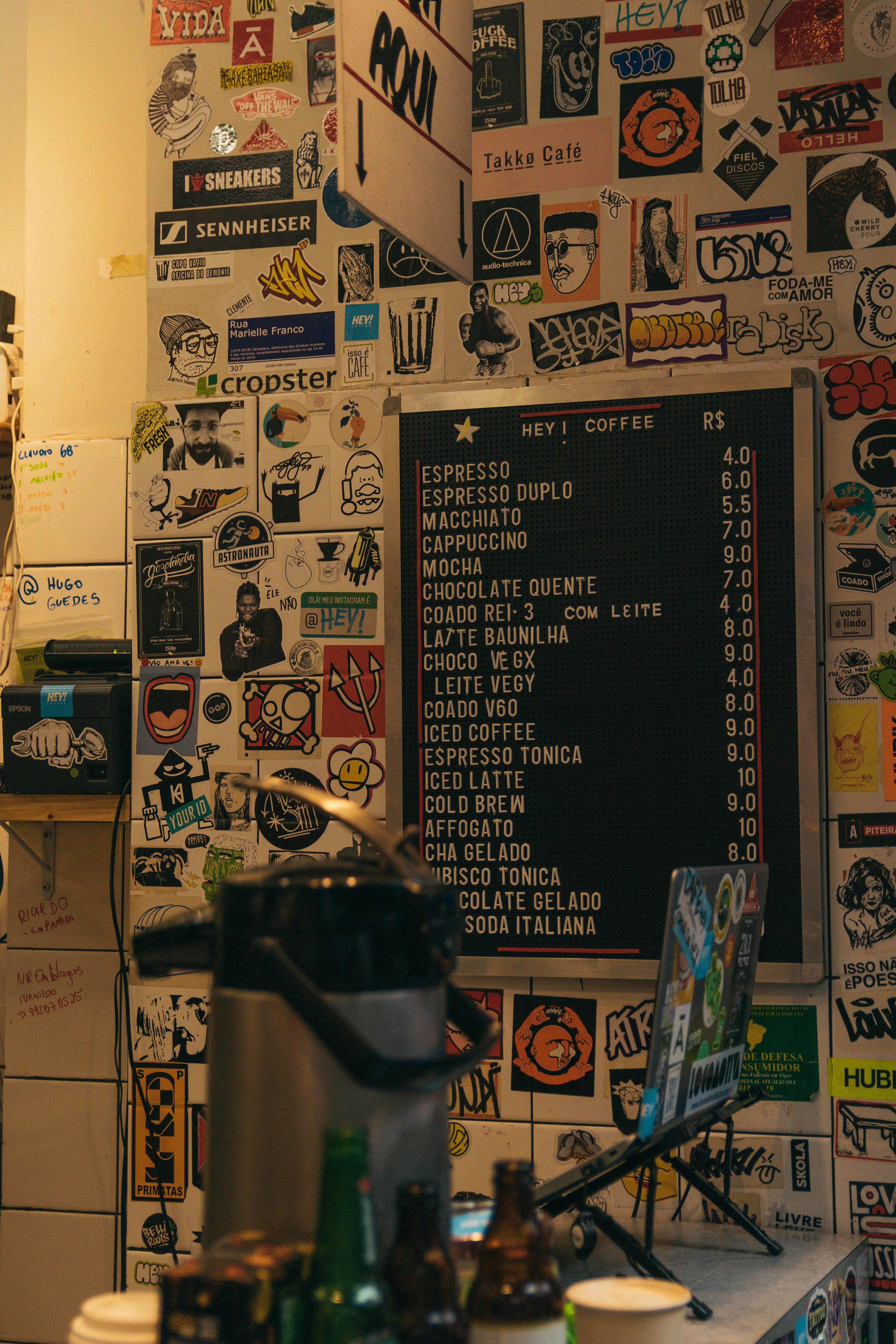 a coffee maker in counter