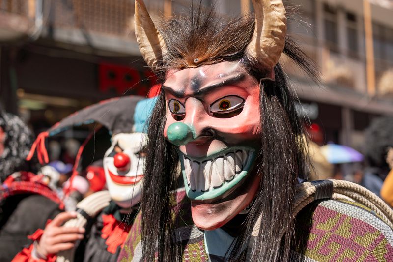 Máscaras tradicionales en el Carnaval de Hidalgo