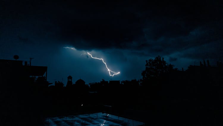 Lightning Over The Dark Sky