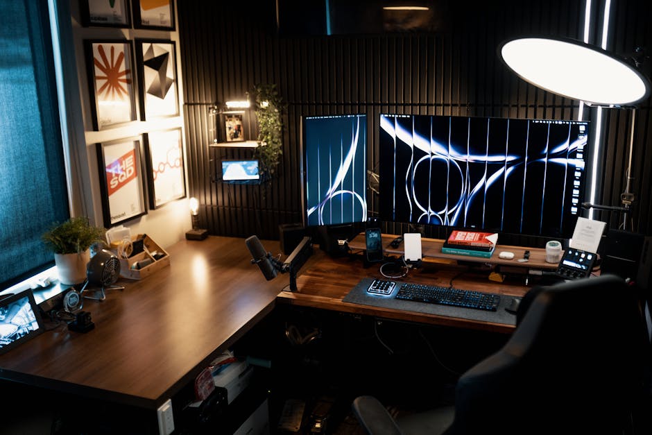 What Fitbit Sleep Animals Reveal About Your Sleep A cozy and modern home office setup featuring dual monitors, stylish decor, and ambient lighting.