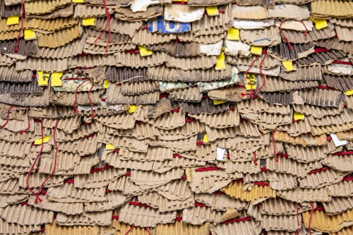 Corrugated Paper with Red String