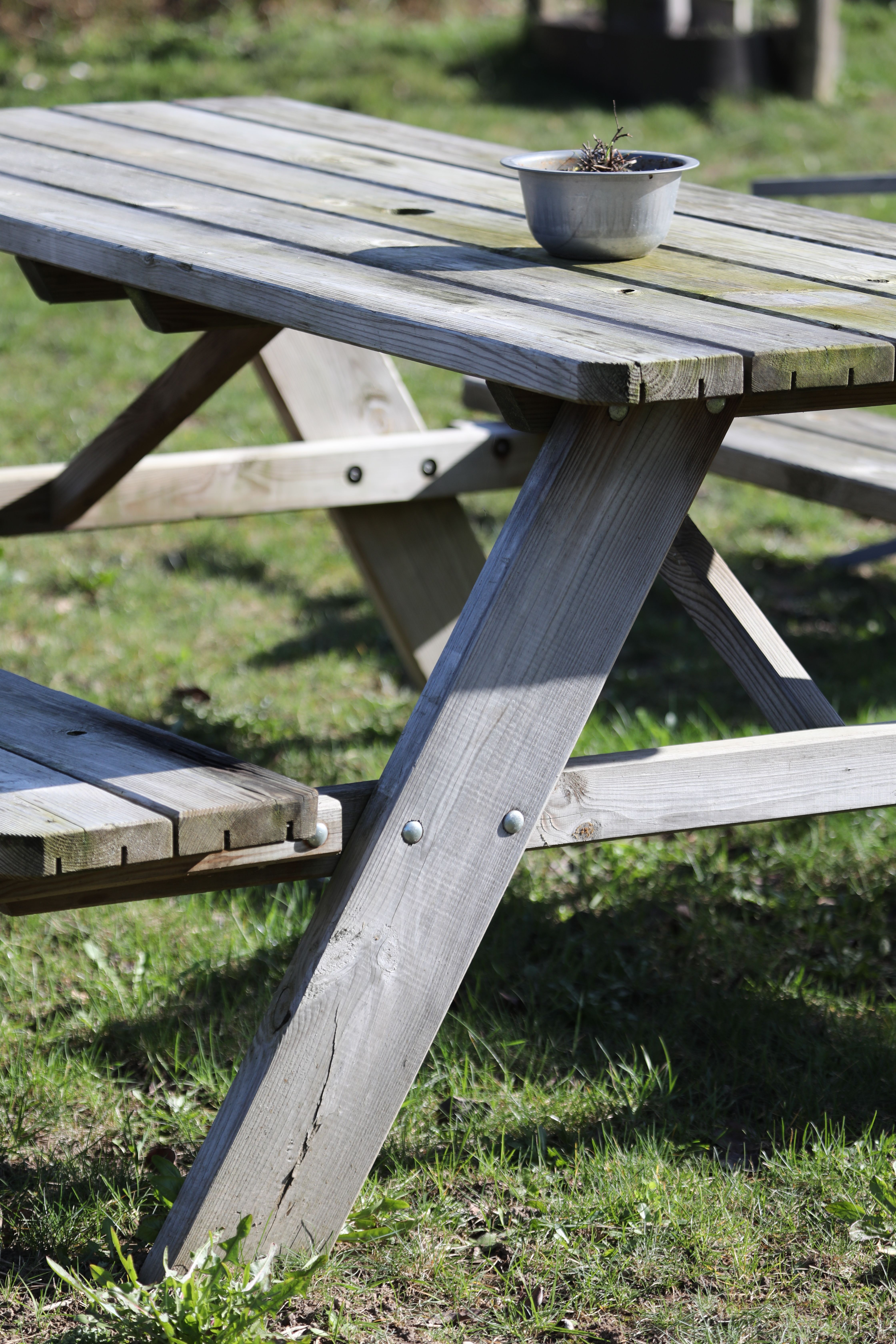 Rustic Wooden Picnic Table Outdoors · Free Stock Photo