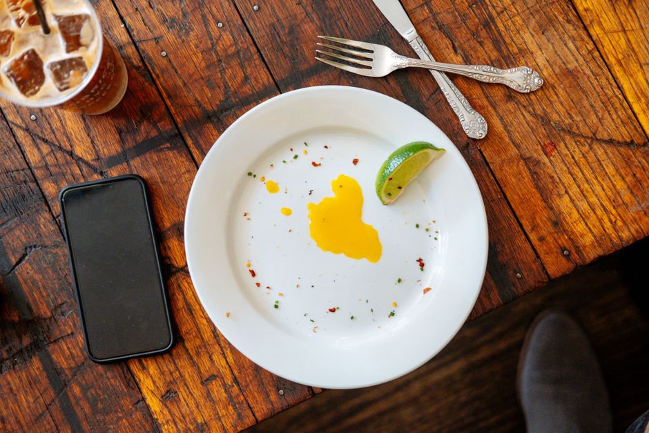half|empty plate