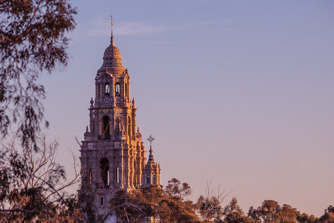 Free Bell Tower in Balboa Park Stock Photo