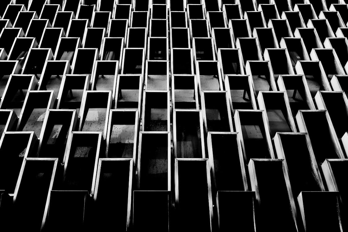 Free Black and White Photo of a Building Stock Photo