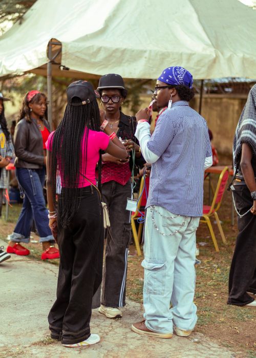 Free Vibrant outdoor gathering of young adults in Ado Ekiti, Nigeria. Stock Photo
