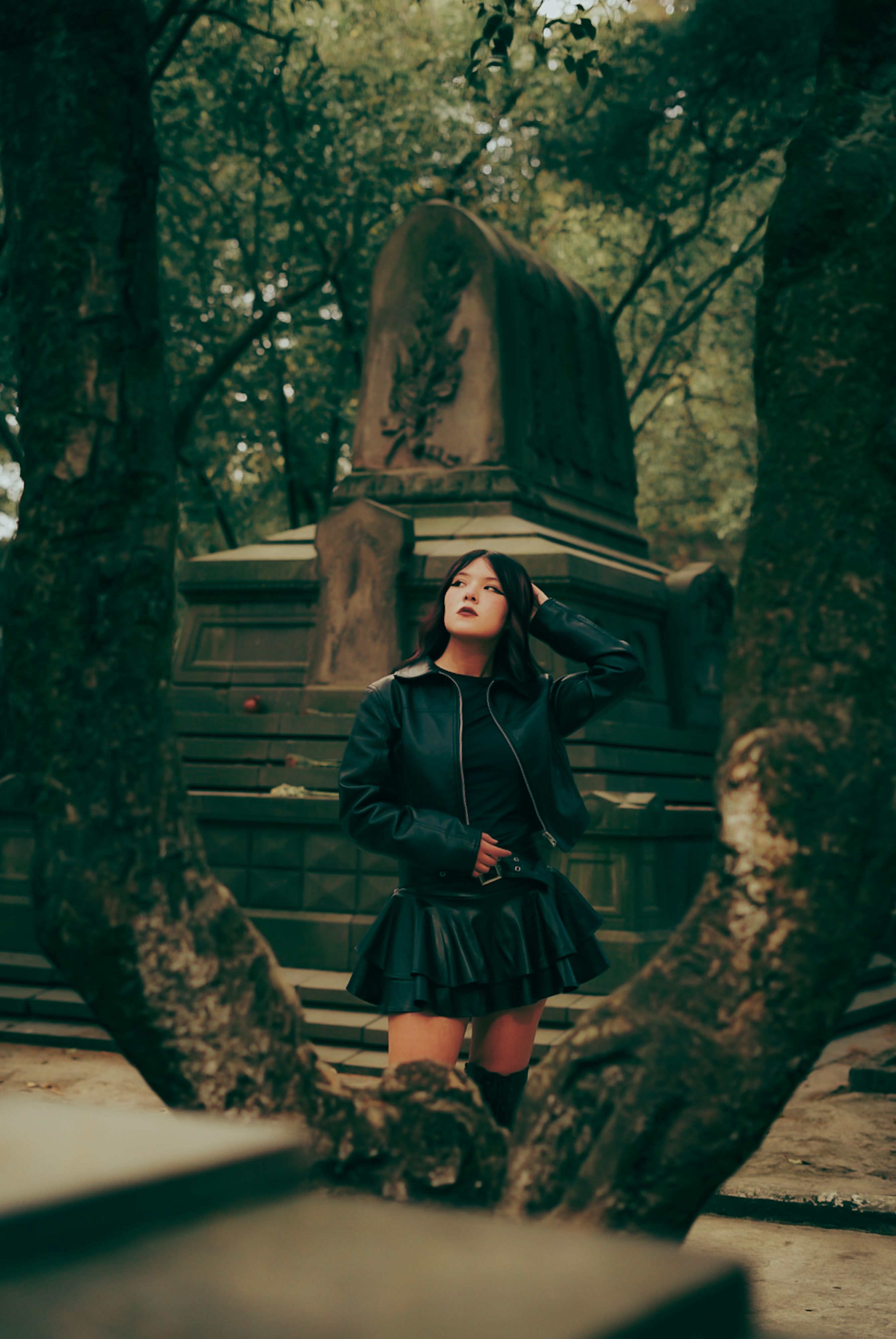 Stylish Woman in Outdoor Forest Setting · Free Stock Photo
