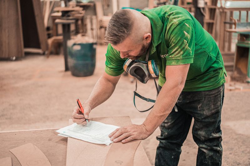 Wood shavings in workshop